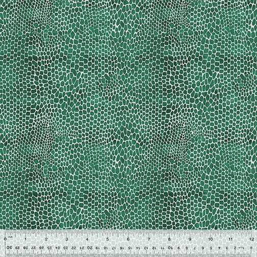 Sale - Age of the Dinosaurs from Windham Fabrics - 1/2 Yard Scales on Teal