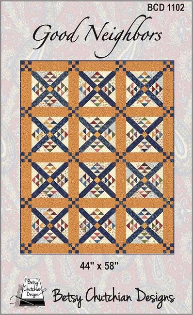 Good Neighbors Quilt Pattern from Betsy Chutchian - 44" x 58" Pattern