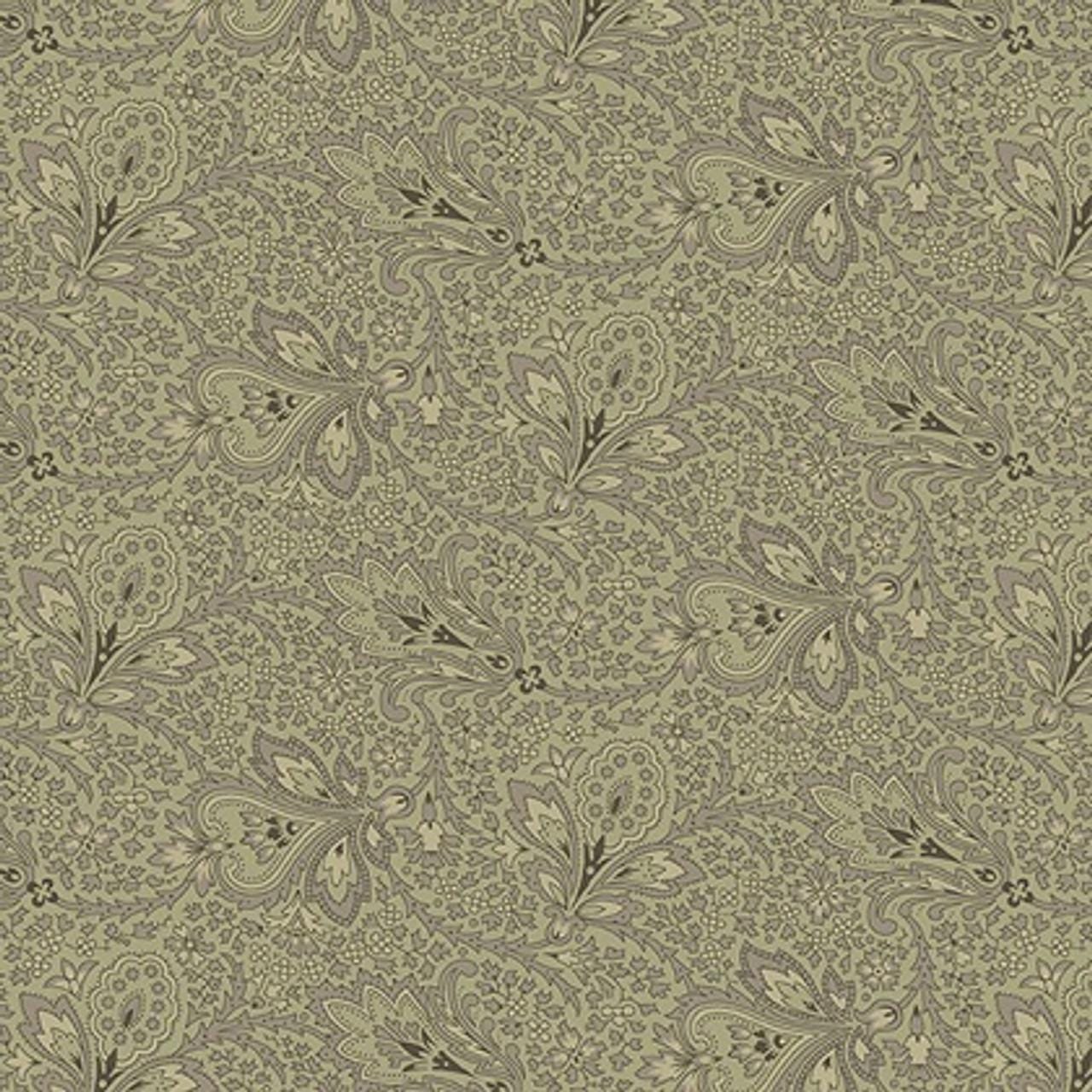 Paisley in Sea Sage from Tradewinds by Renee Nanneman for Andover Fabric - Half Yard - A-811-N