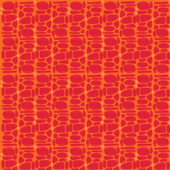 Pebble Print in Salmon from Studio Palettes by River Bend - Half Yard of Salmon Pebbles on Orange