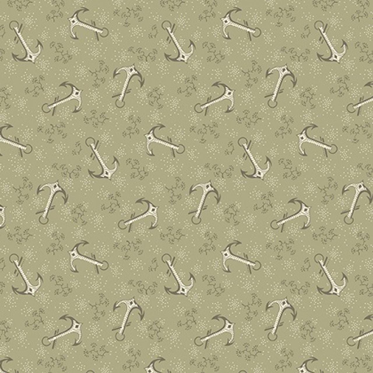 Anchors in Sea Salt from Tradewinds by Renee Nanneman for Andover Fabric - Half Yard - A-812-N