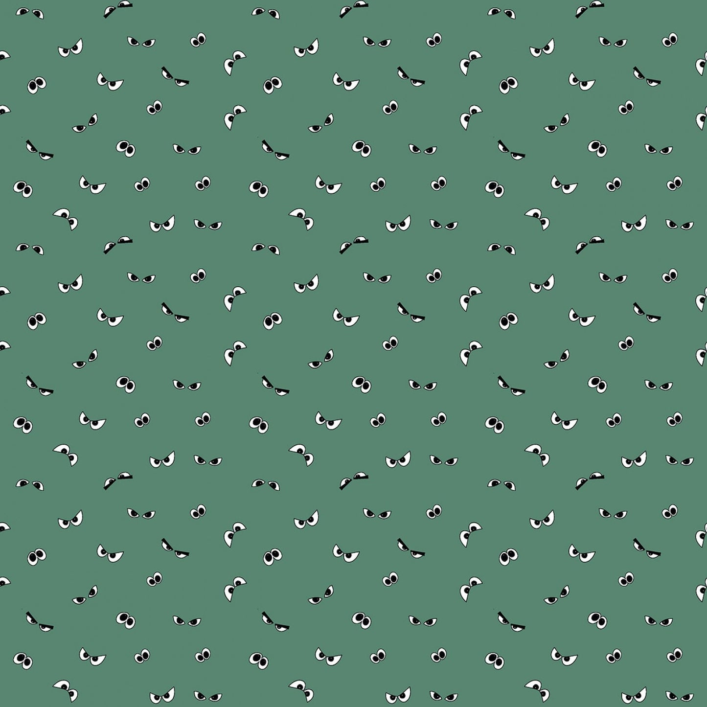 Spooky Hollow from Riley Blake Designs - 1/2 Yard Eyeballs on Teal - Glow in the Dark Halloween