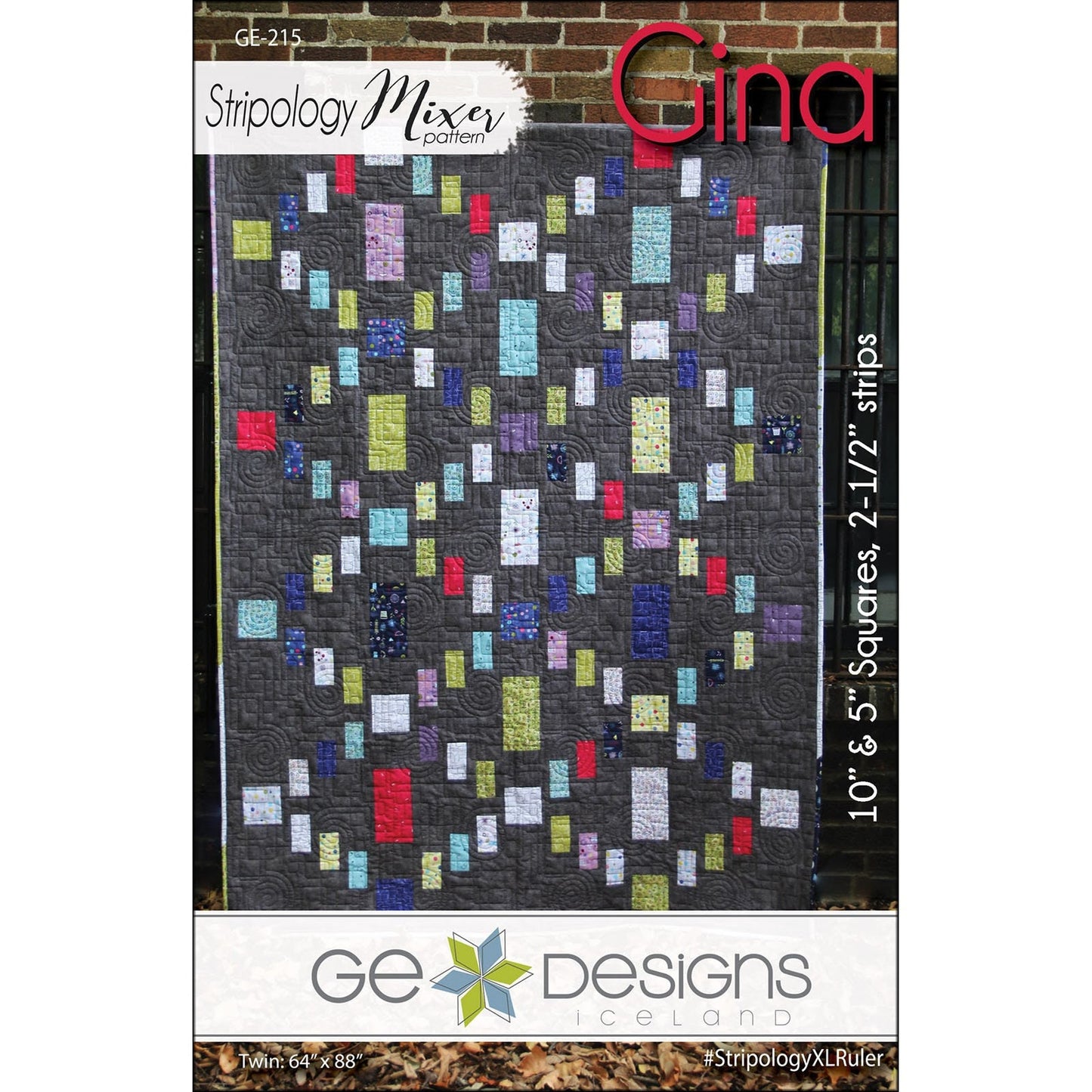 Gina by GE Designs - Modern Quilt Pattern - Precut Friendly - Stripology Mixer Pattern - 3 Sizes