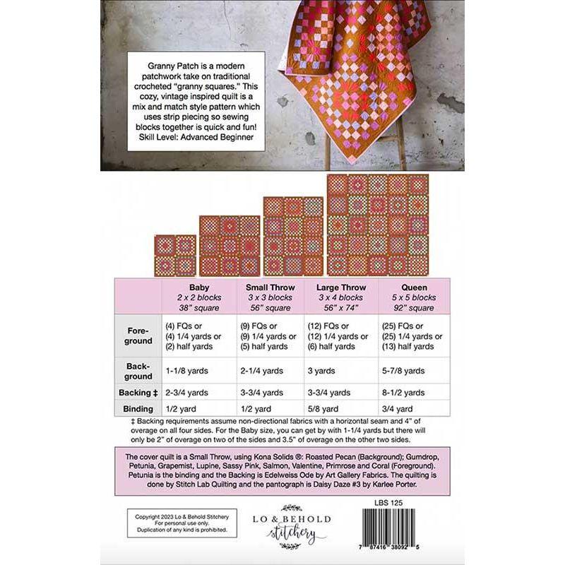 Granny Patch Quilt Pattern from Lo and Behold Stitchery - Optional Sizing, FQ Friendly
