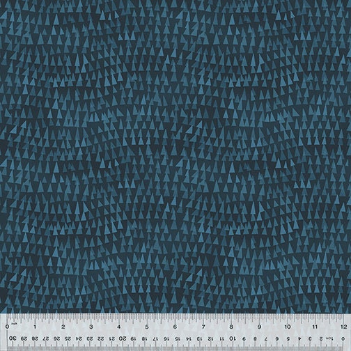 Wild North from Windham Fabrics - 1/2 Yard Triangle Tops Navy - Modern Blue Triangles