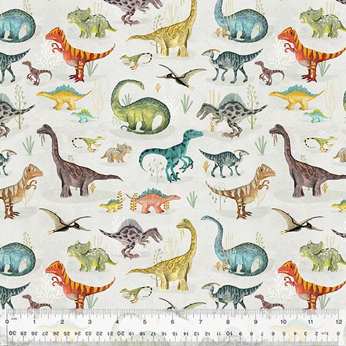 Age of the Dinosaurs from Windham Fabrics - 1/2 Yard A Moment in Time Linen
