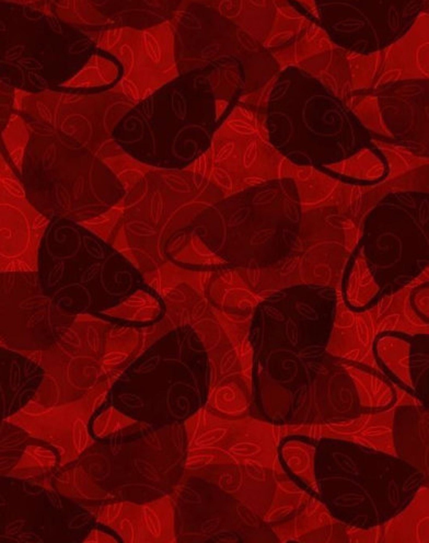 25% Off - Sale - Morning Coffee from Wilmington Prints - Half Yard Coffee Cups on Red