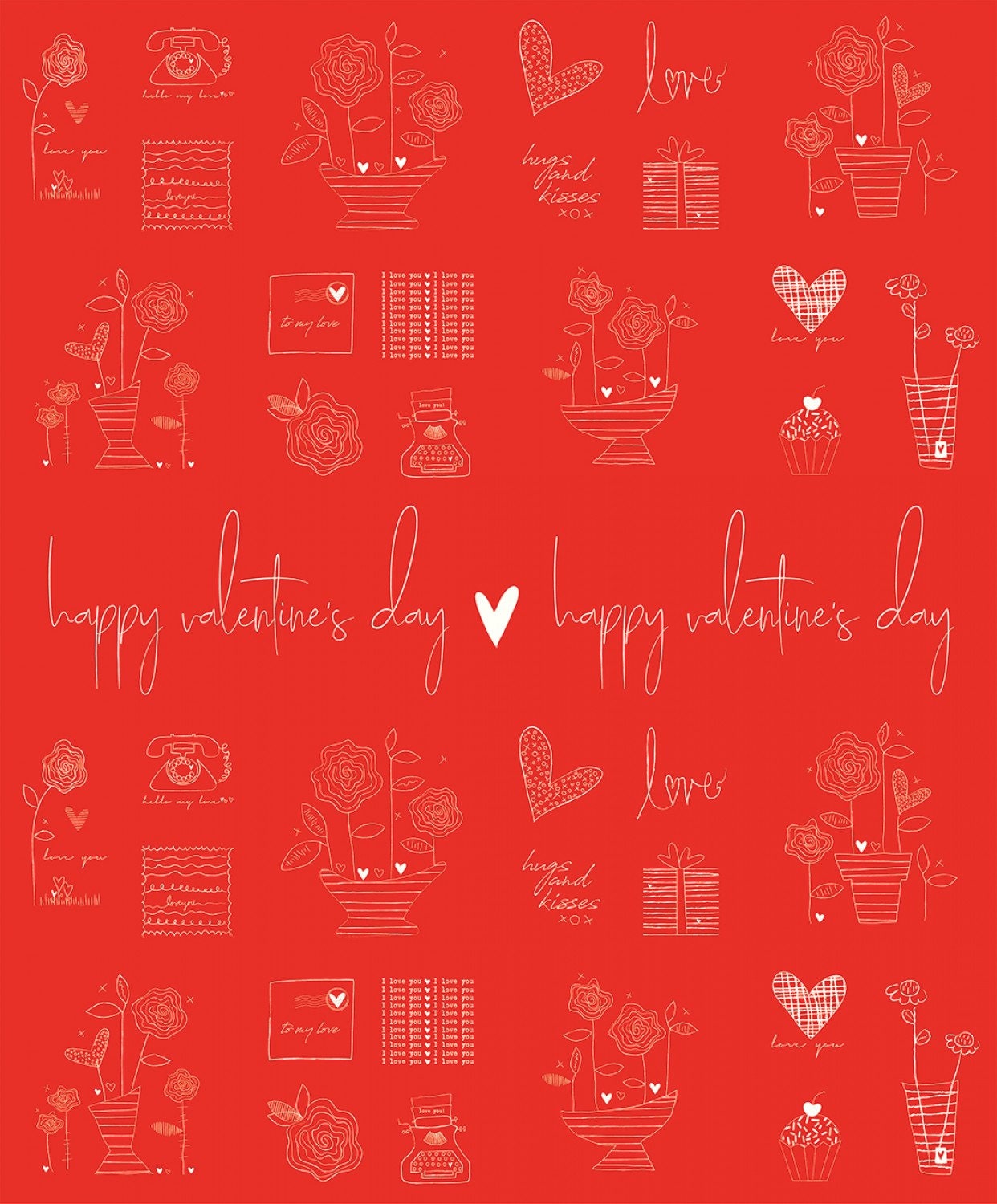 From the Heart for Riley Blake Designs - 36" x 44" Valentine's Panel