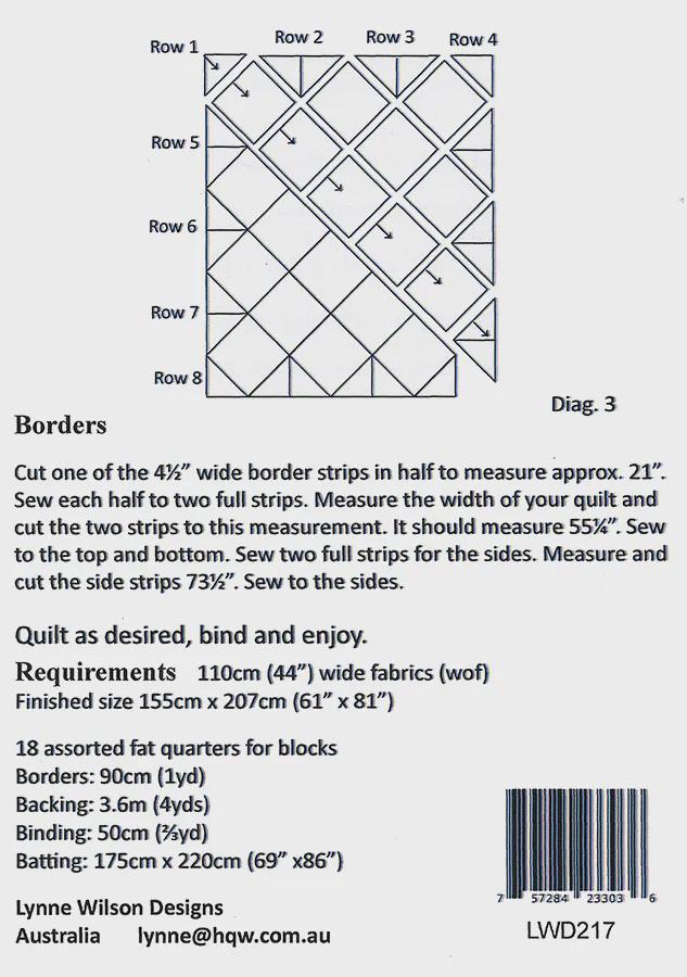 Past Times Quilt Pattern from Sew So Easy - 61" x 81" Panel Quilt Pattern