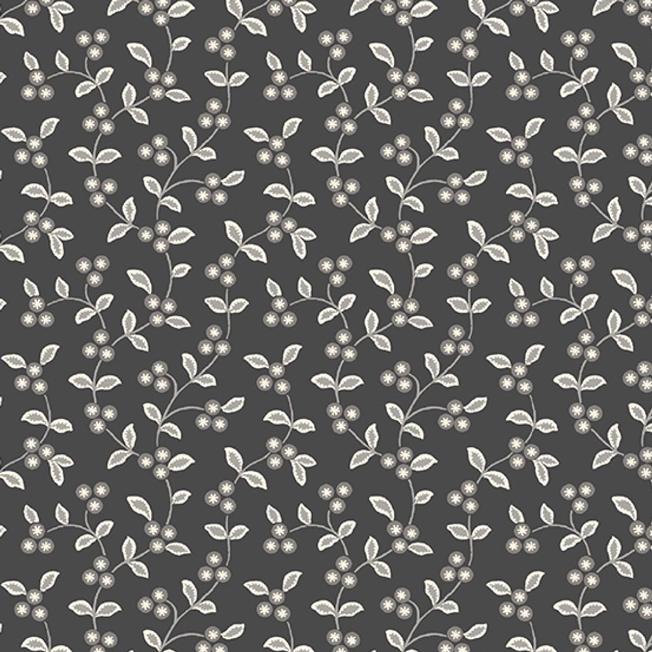 Vine Black from Tangent by Andover Fabrics - 1/2 Yard - Modern Floral