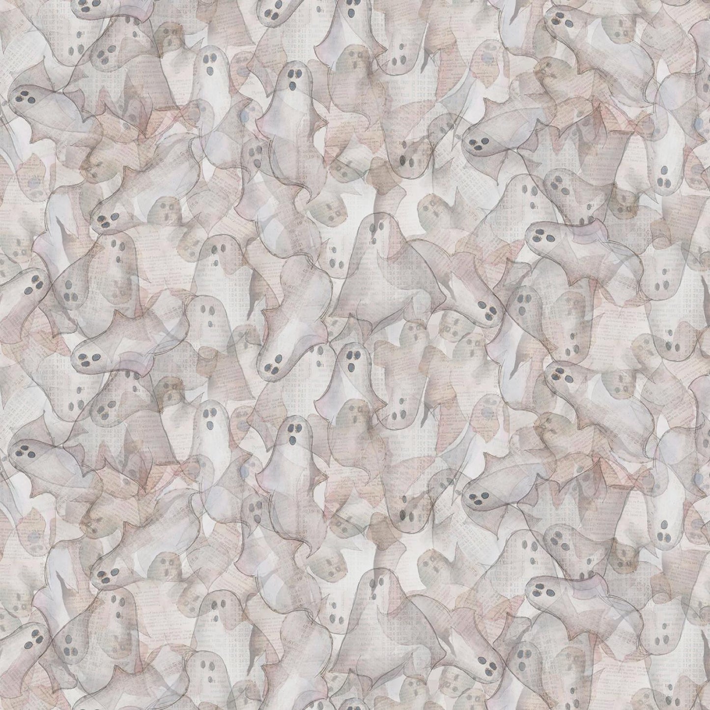 Faboolous from Clothworks - 1/2 Yard Khaki Ghosts - Halloween