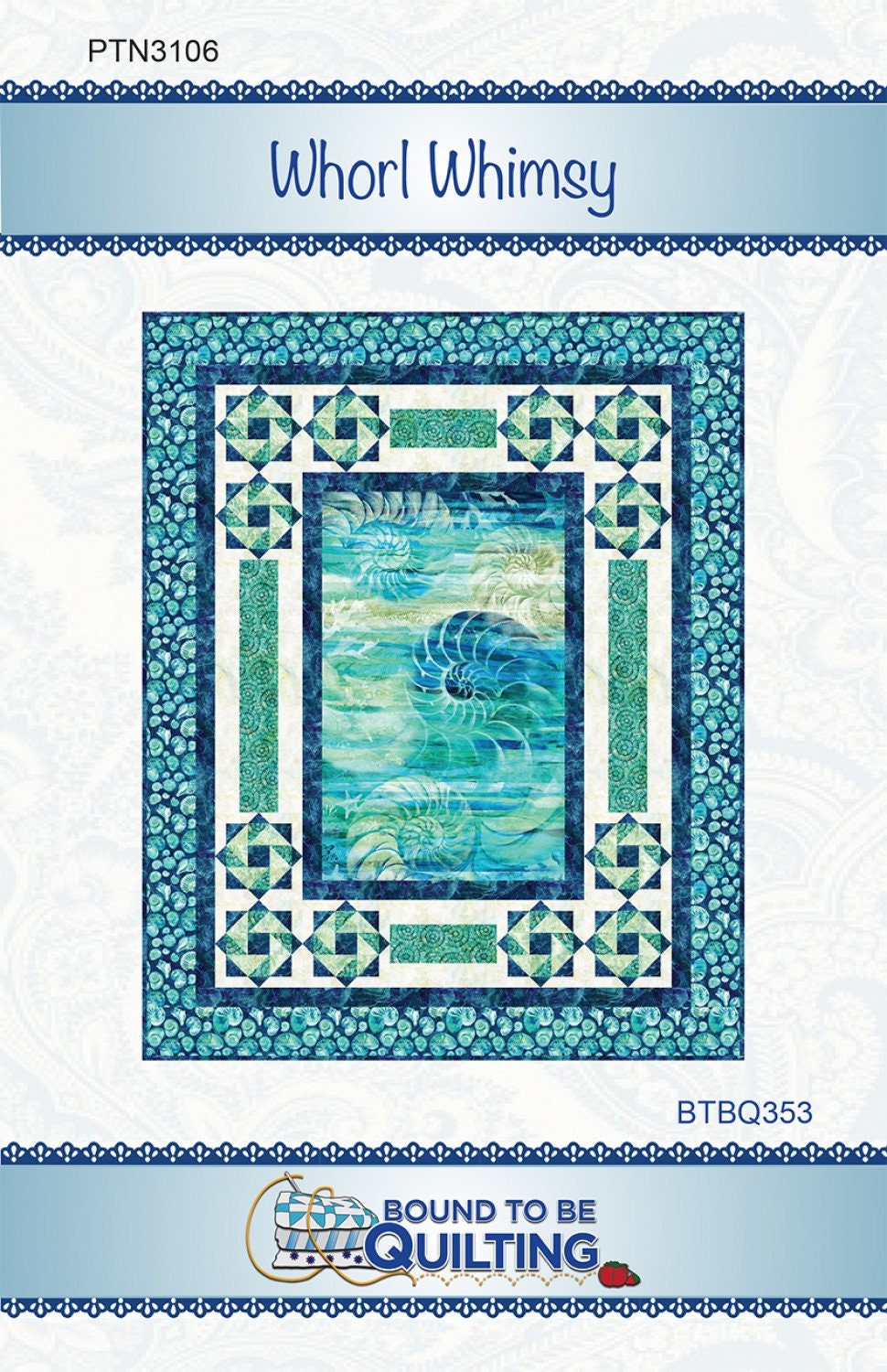 Whorl Whimsy Quilt Pattern from Bound to be Quilting - 61" x 76" Confident Beginner Panel Quilt Pattern