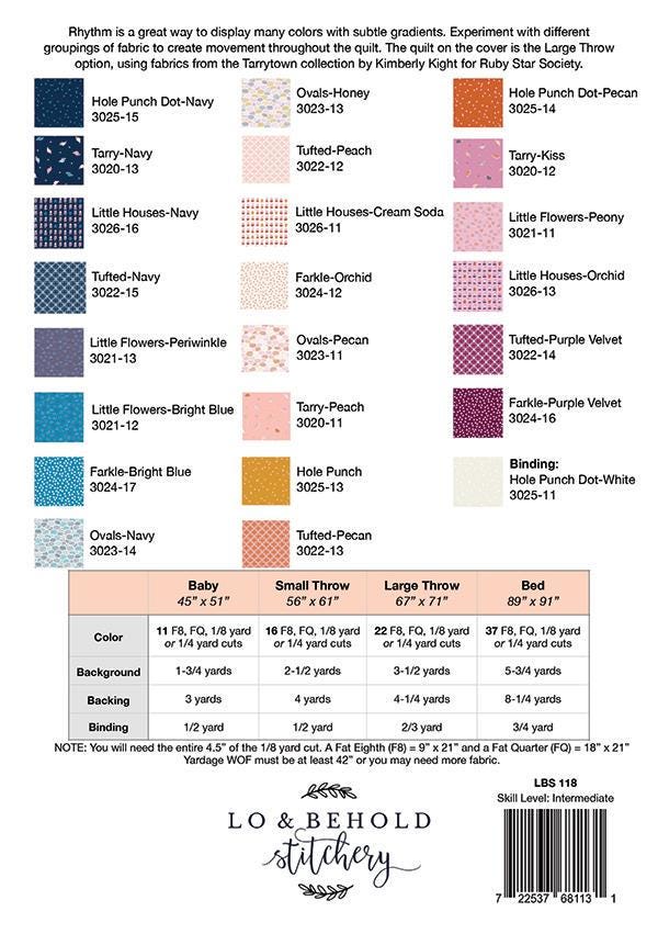 Rhythm Quilt Pattern from Lo and Behold Stitchery - Optional Sizing