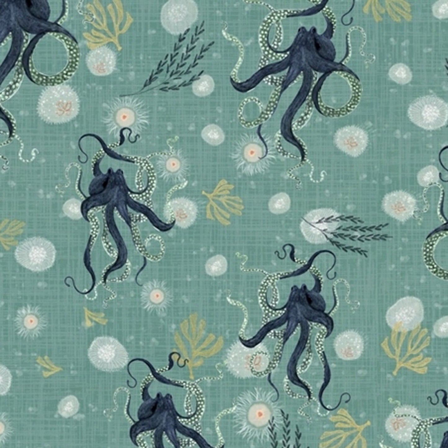 Whale Tales from Windham - 1/2 Yard Seagreen Octopus