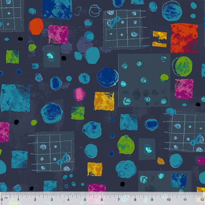 Marble Run by Marcia Derse for Windham Fabrics - 1/2 Yard Deep Space Modern Geometric
