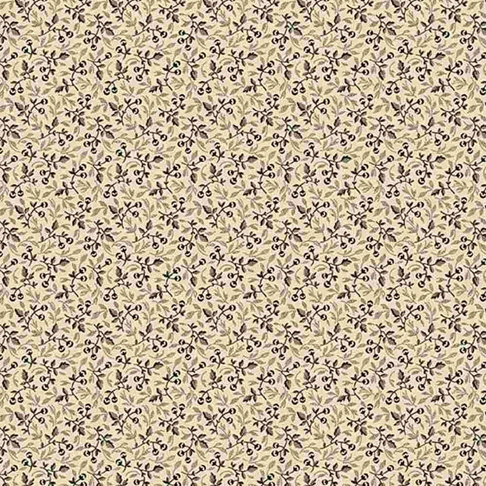 Sale - Berries from Midnight Lace for Marcus Fabrics - Half Yard - Black Lacey Leaves and Berries on Cream