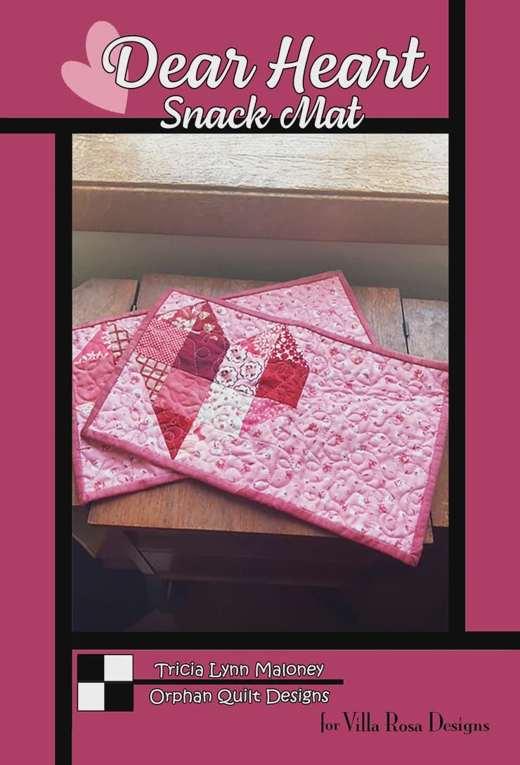 Dear Heart Pattern from Villa Rosa Designs - Snack Mat Quilt Pattern