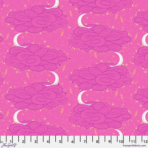 Nightshade by Tula Pink for Free Spirit Fabrics - 1/2 Yard Storm Clouds - Oleander