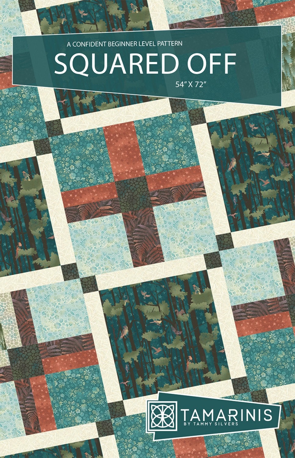 Squared Off Quilt Pattern from Tamarinis by Tammy Silvers - 54" x 72" Modern Pattern