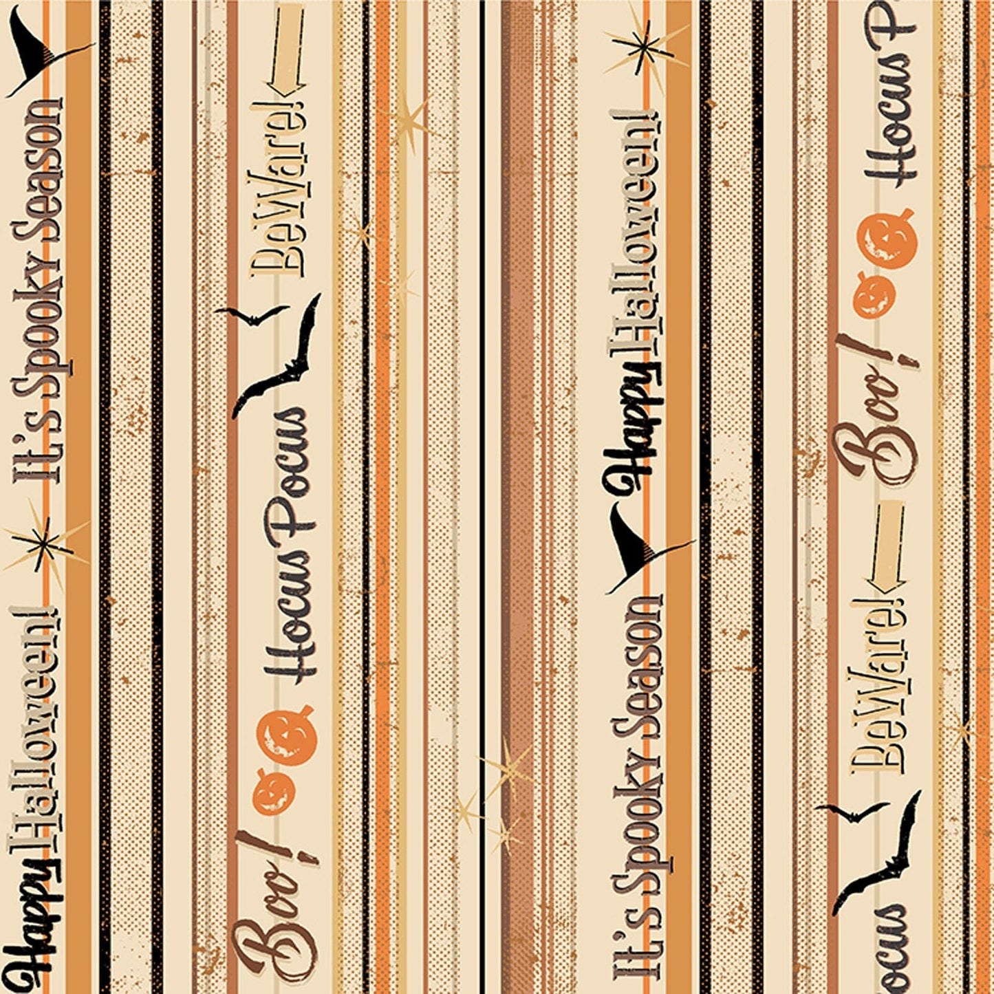 Retro Halloween from Clothworks - 1/2 Yard Halloween Border Stripe