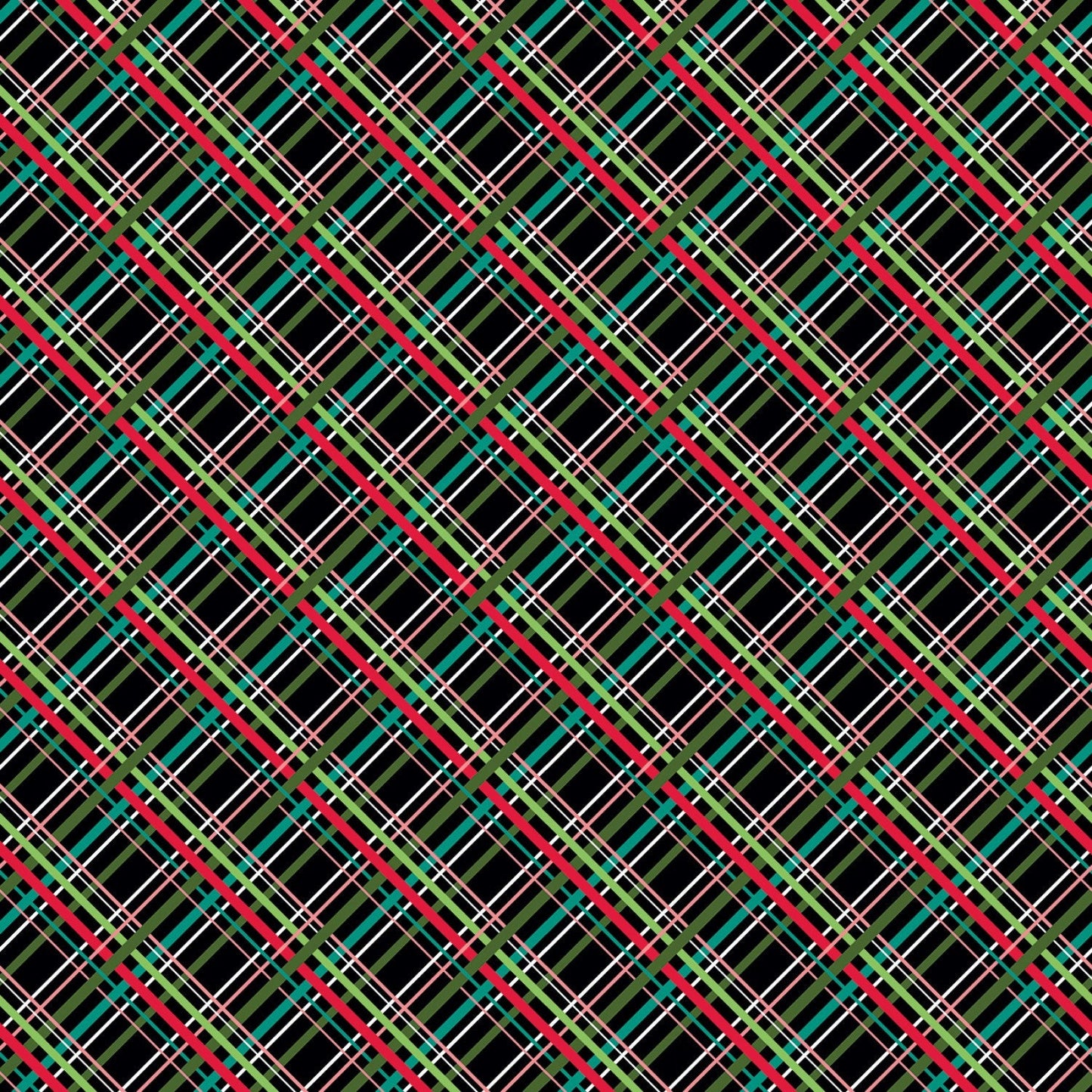 Snowed In from Riley Blake Designs - 1/2 Yard Christmas Diagonal Plaid