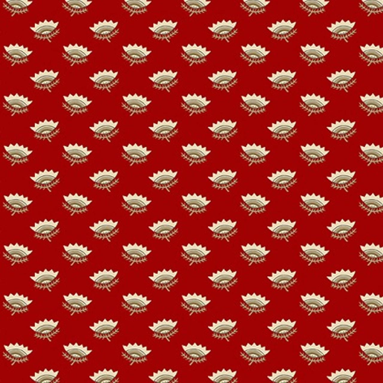 Crown Flower in Carmine from Tradewinds by Renee Nanneman for Andover Fabric - Half Yard - A-810-R