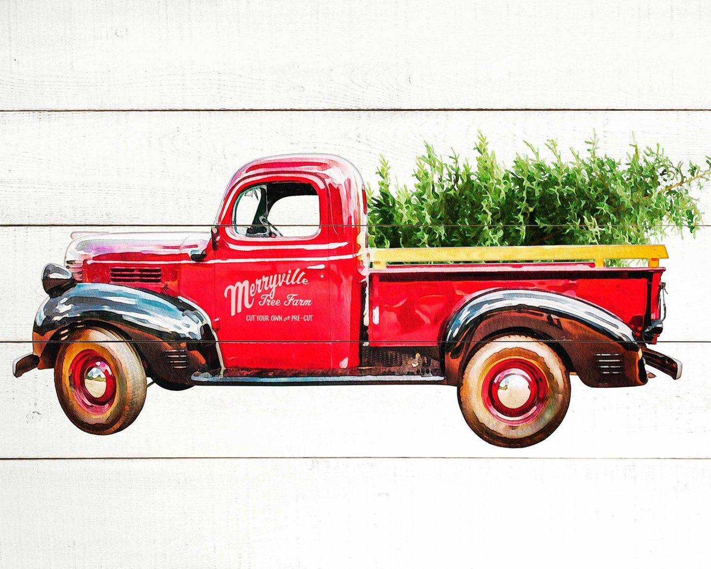 Christmas from Springs Creative - 36" x 44" Loads of Cheer Red Truck Panel