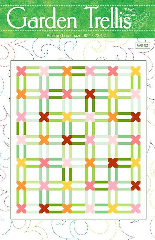 Garden Trellis Quilt Pattern from Wendy Sheppard - 62" x 72-1/2" Beginner Quilt Pattern
