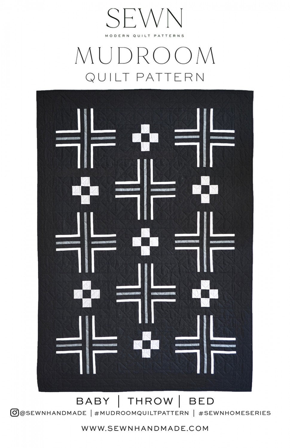Mudroom Quilt Pattern by Sewn Handmade - Modern Quilt Pattern in 3 Sizes