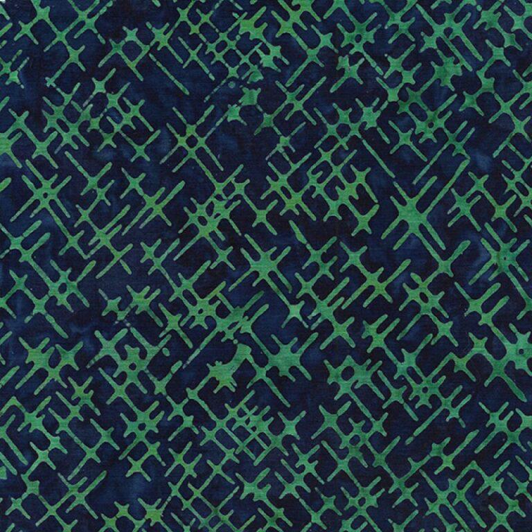 Cross Hatch in Blue Ocean from Squiggles Dots and Lines for Island Batik- 1/2 Yard