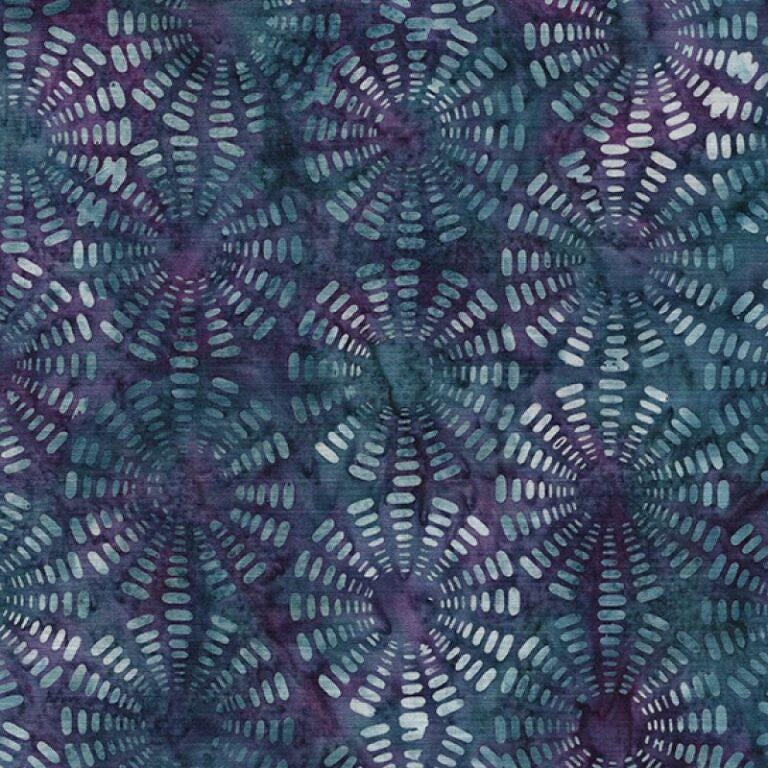 Sonic in Multi Blue Purple from Heavy Metal for Island Batik- 1/2 Yard Concentric Circles