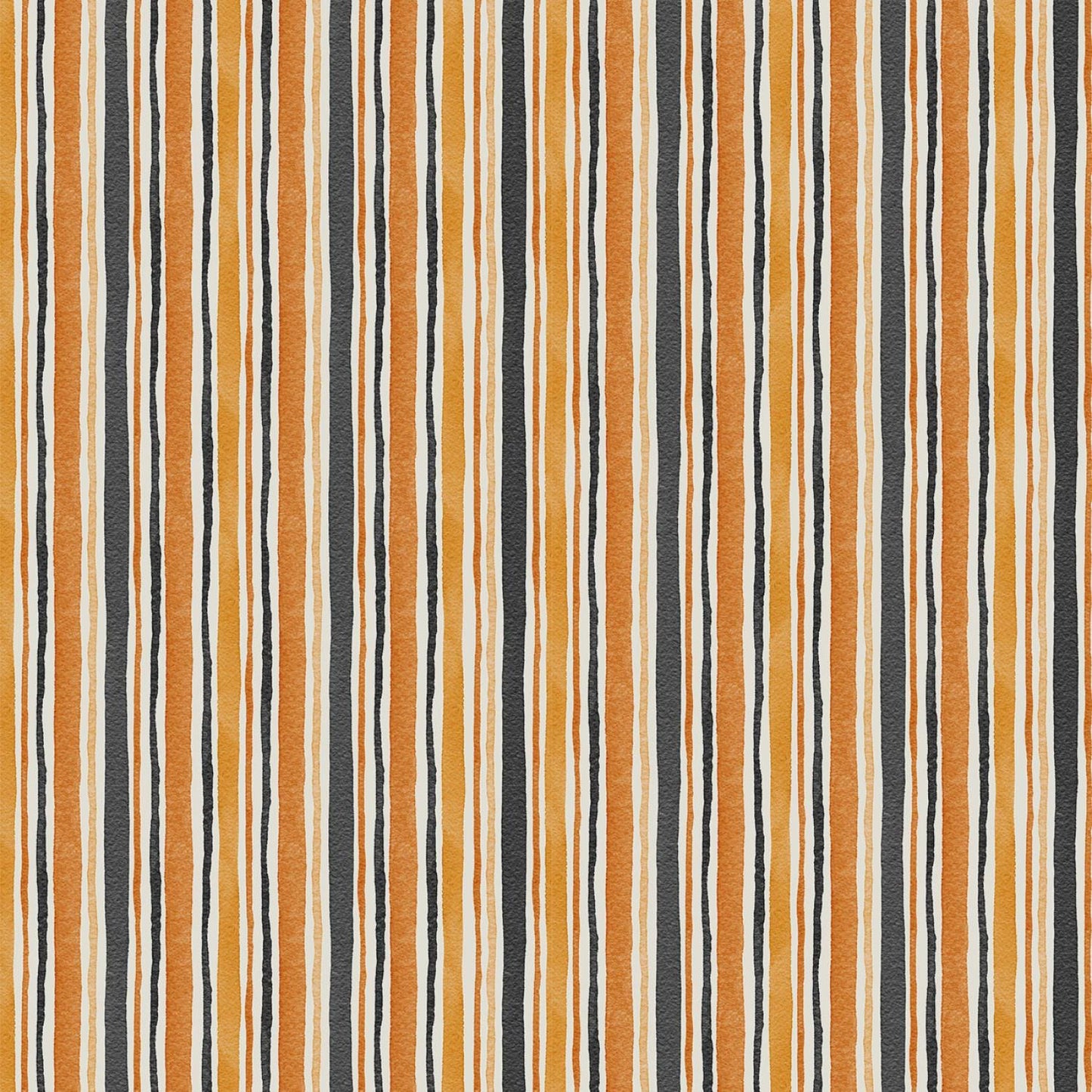 Hocus Pocus from P&B Textiles - 1/2 Yard Painted Stripe Orange, Black, White - Halloween Stripe