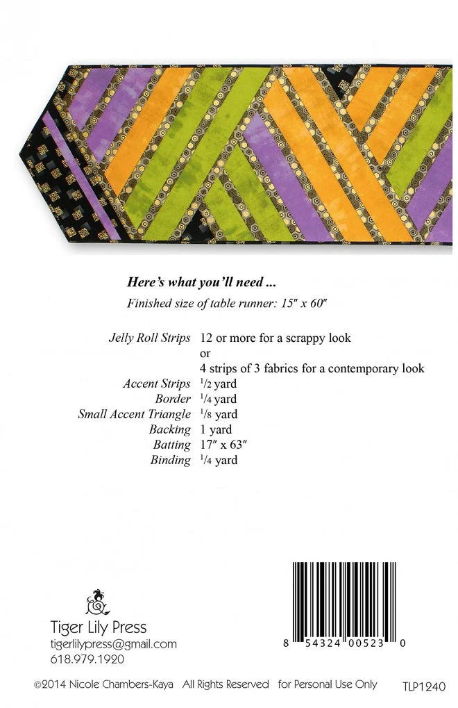 Greased Lightening from Tiger Lily Press - Pattern - Jelly Roll Runner