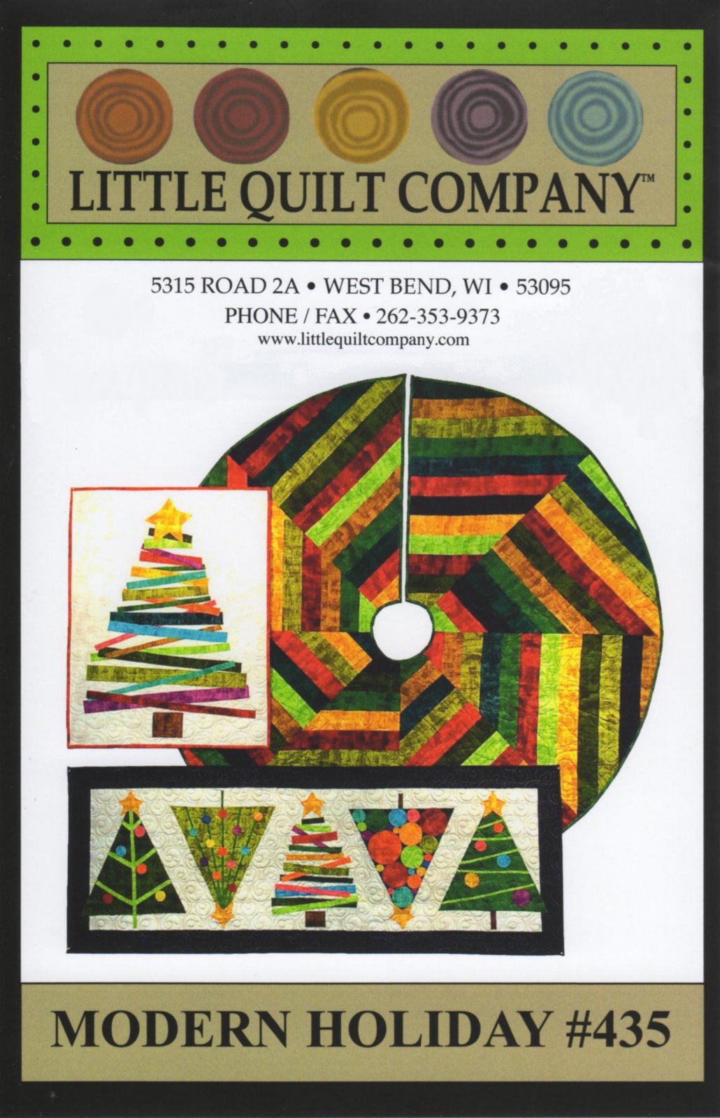 Modern Holiday #435 from The Little Quilt Company - Quilt Pattern - Wall Hanging, Table runner, Tree Skirt