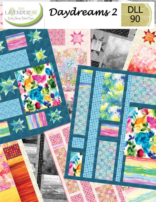 Daydreams 2 from Designs by LavenderLime - Beginner Level Quilt Patterns for Large Scale Prints - Instructions for 2 Different Quilts
