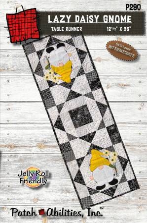 Lazy Daisy Gnome Pattern from Patch Abilities - Jelly Role Friendly 12.5"x36" Table Runner Pattern