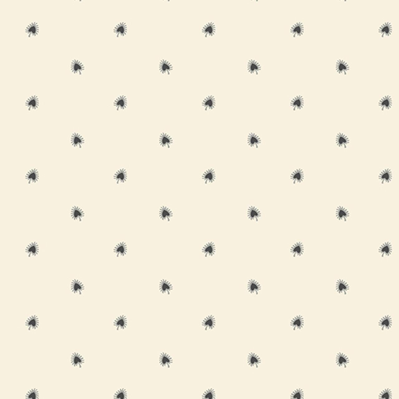 Fan White from Tangent by Andover Fabrics - 1/2 Yard - Black Fans on Cream White
