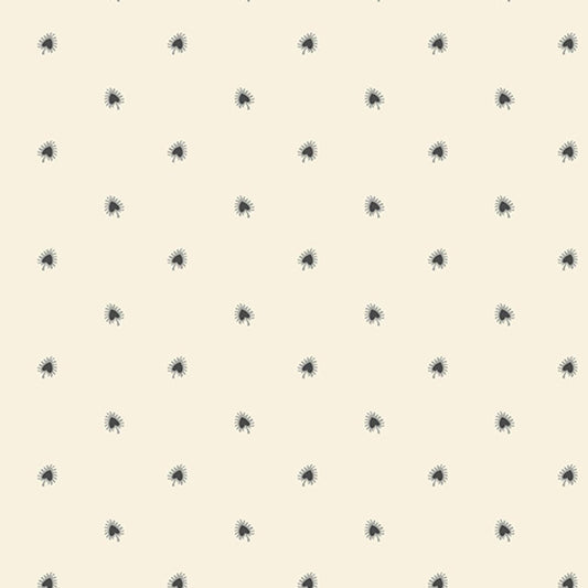 Fan White from Tangent by Andover Fabrics - 1/2 Yard - Black Fans on Cream White