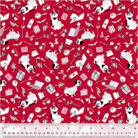 Eloise from Windham Fabrics - 1/2 Yard Favorite Things on red