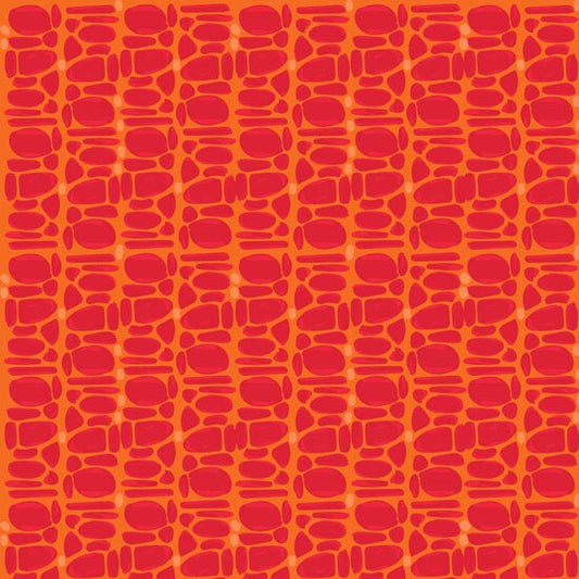 Pebble Print in Salmon from Studio Palettes by River Bend - Half Yard of Salmon Pebbles on Orange