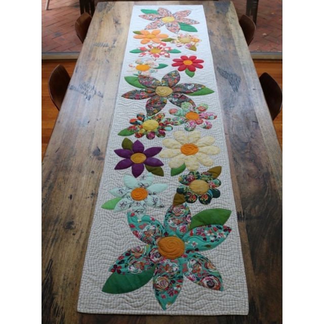 Blossoms Table Runner from Free Bird Quilting Designs - Paper Pattern for 90" x 20" Table Runner