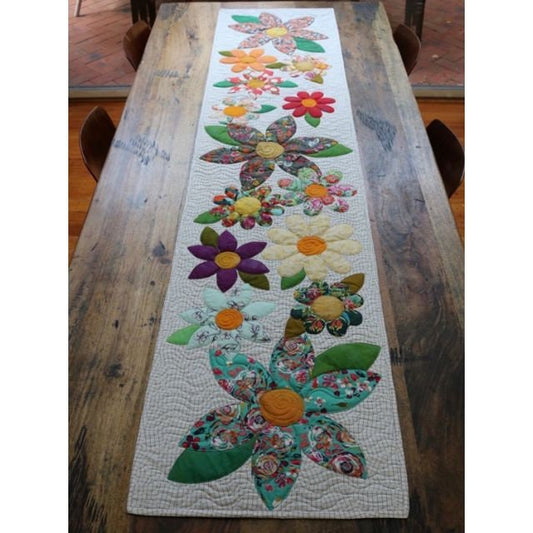 Blossoms Table Runner from Free Bird Quilting Designs - Paper Pattern for 90" x 20" Table Runner
