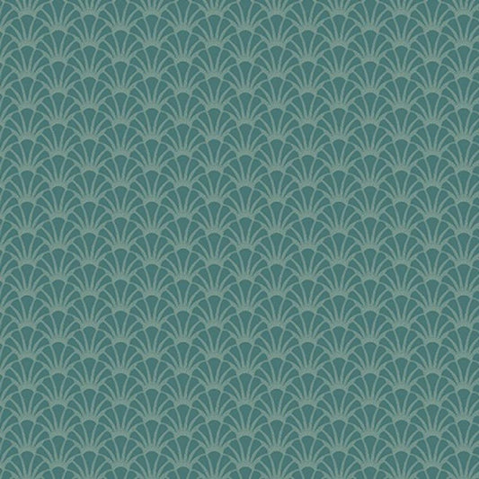 Shells in Aquamarine from Tradewinds by Renee Nanneman for Andover Fabric - Half Yard - A-816-T