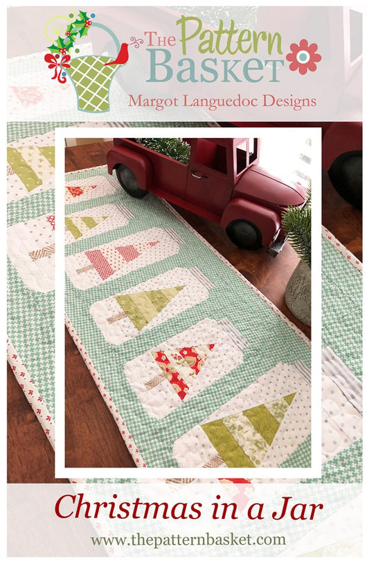 Christmas Jars Table Runner Pattern from the Pattern Basket - 15" x 38" Christmas Tree Pattern