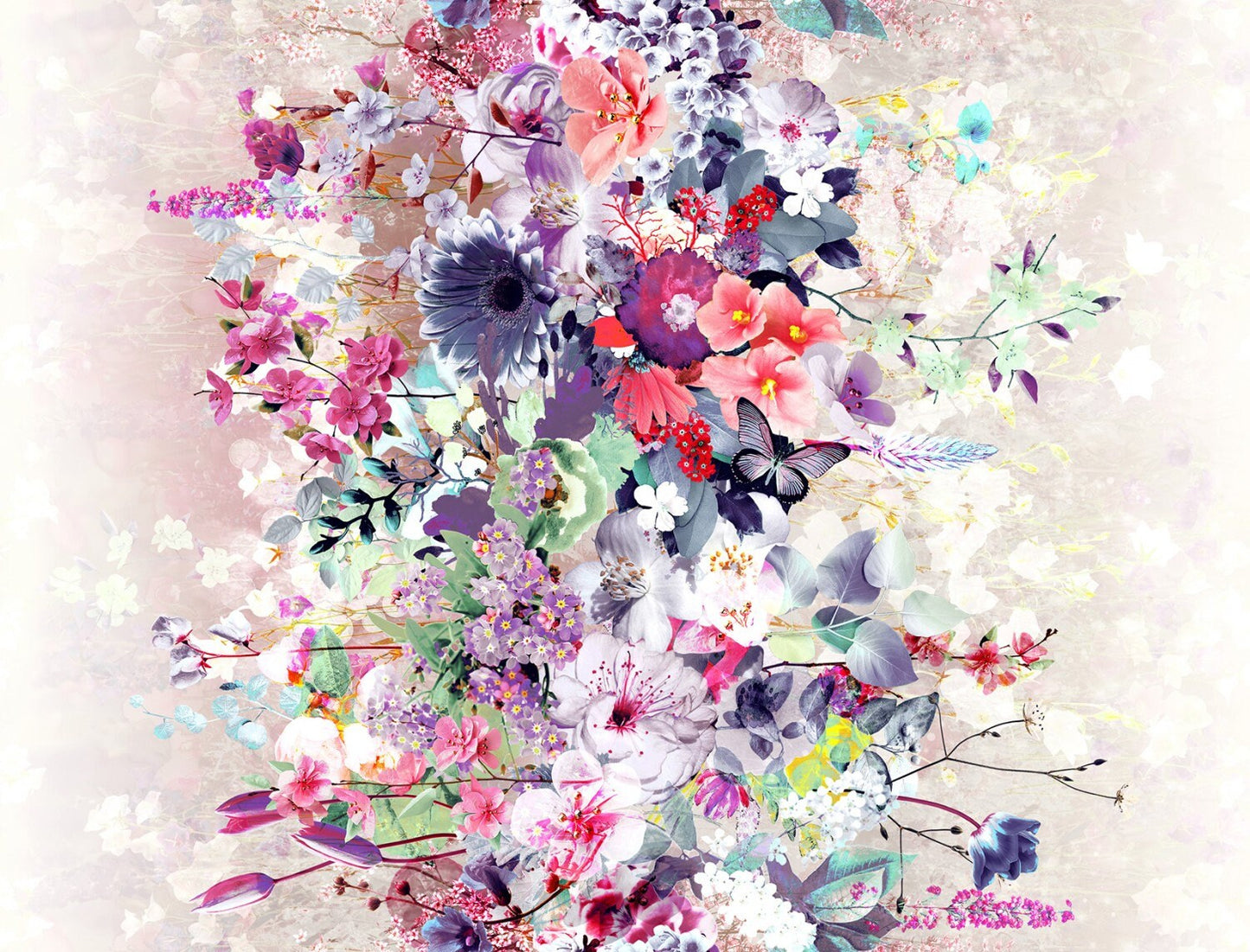 Bouquet Digiprint from RJR Fabrics - 1/2 Yard Pink Petal Path