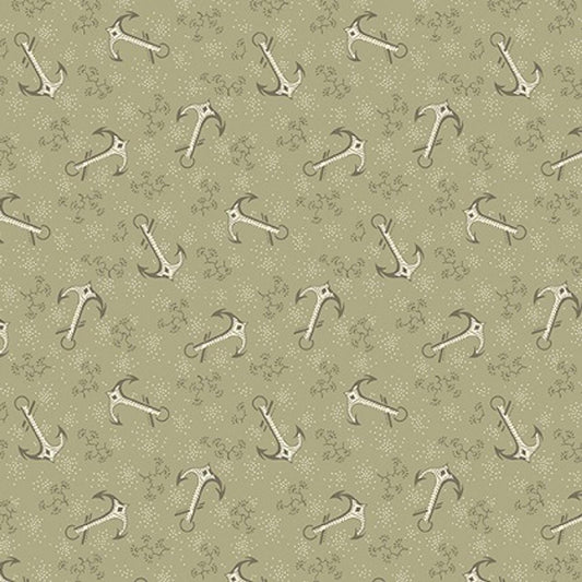 Anchors in Sea Salt from Tradewinds by Renee Nanneman for Andover Fabric - Half Yard - A-812-N