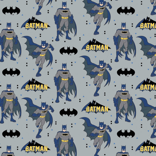 Young DC from Camelot Fabrics - 1/2 Yard Batman on Gray