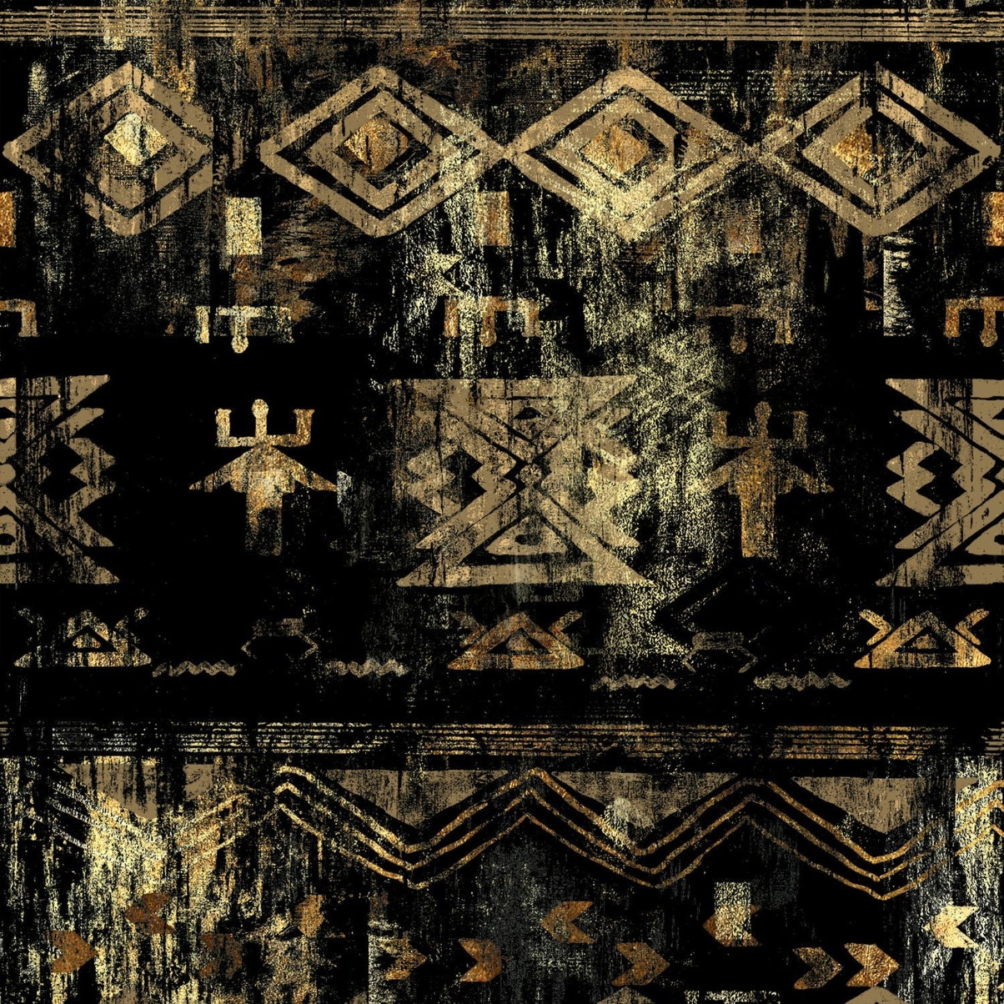 Global Luxe from 3 wishes Fabrics - 1/2 Yard Safari Texture Black and Gold
