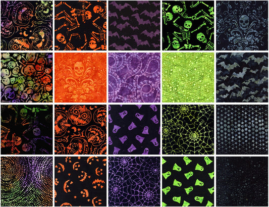 Spellbound Halloween Batik Fat Quarter Bundle from Timeless Treasures - 20 Fat Quarters