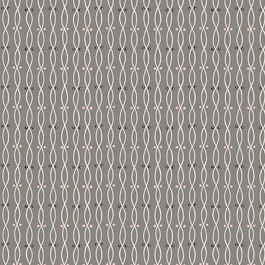 Twist Grey from Tangent by Andover Fabrics - 1/2 Yard - Modern Double Helix Stripe